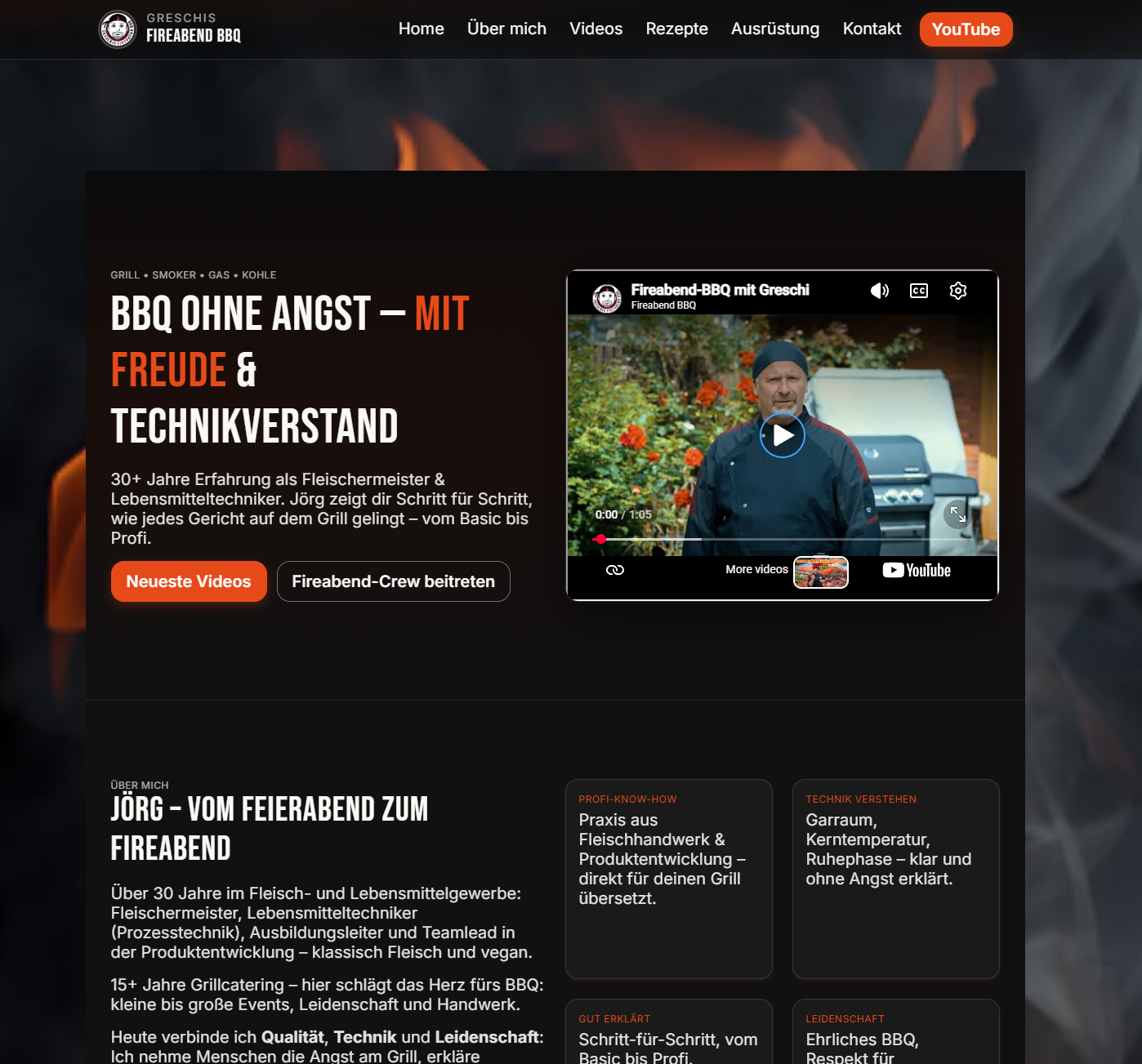 Feierabend BBQ website screenshot