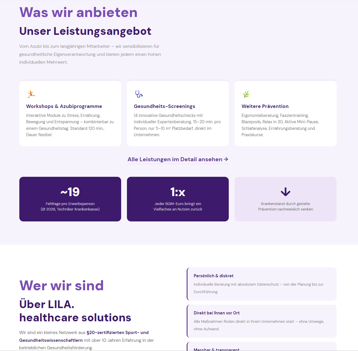 LILA Healthcare website screenshot
