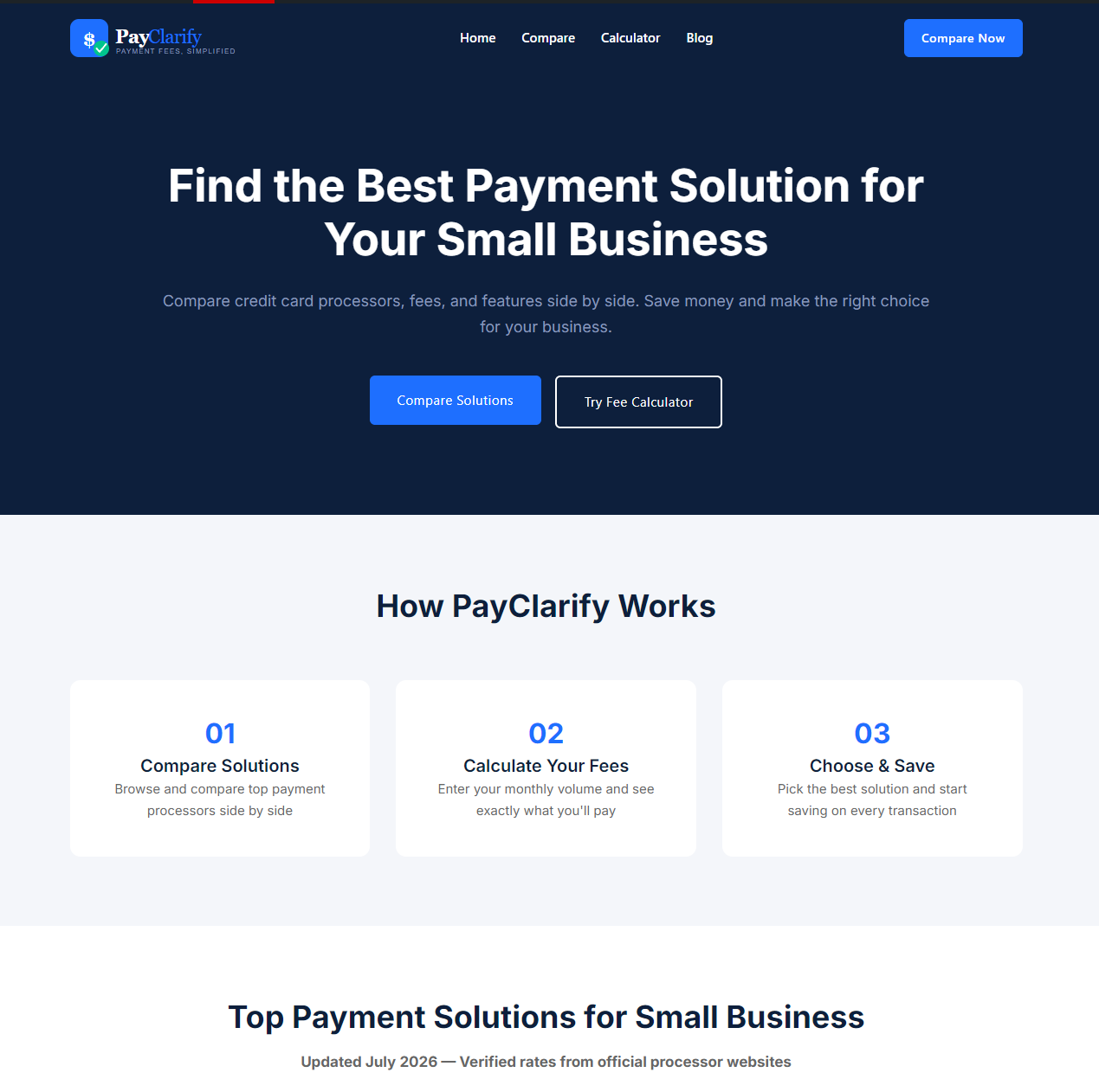 PayClarify website screenshot
